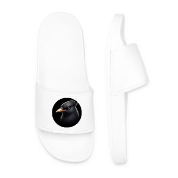Black raven in animation style - Men’s Pool Sliders - white - Front