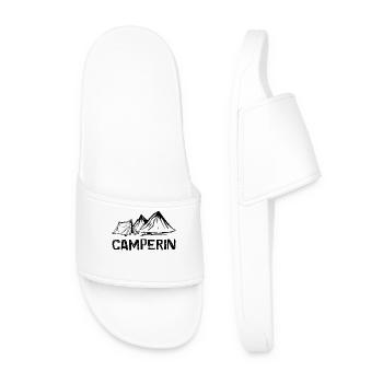 Camper Spruch Camping Berge Zelten Campingplatz - Männer Badelatschen - Weiß - Vorne