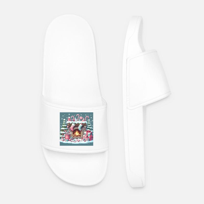 Weihnachts Design 5 - Männer Badelatschen - Weiß