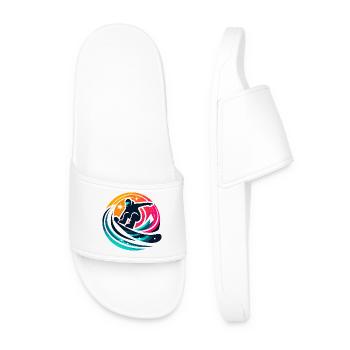 Snowboard - A snowboarder's passion - Men’s Pool Sliders - white - Front