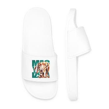 Magyar Vizsla Portrait - Men’s Pool Sliders - white - Front