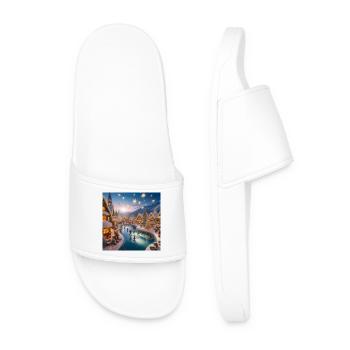 Village Scandinave Noël - Claquettes Homme - blanc - Devant