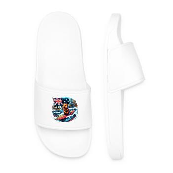 Quokka Australian Surfing Design - Men’s Pool Sliders - white - Front
