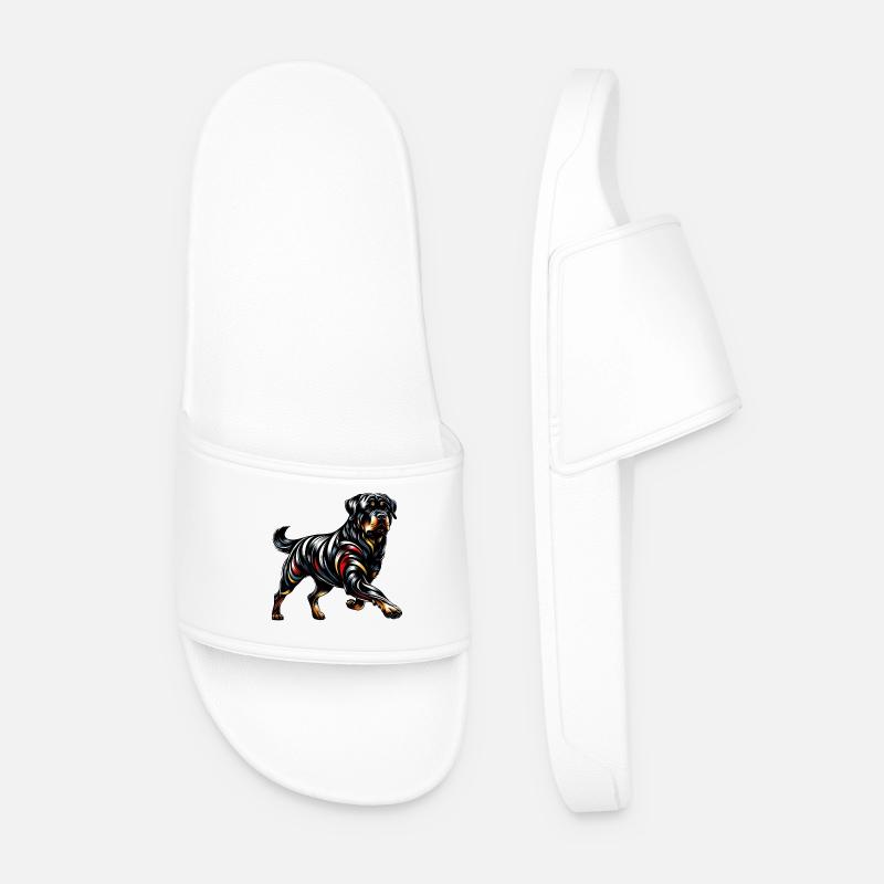Rottweiler Deutschland Hunde Design - Männer Badelatschen - Weiß