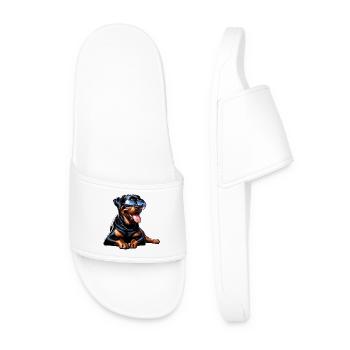 Rottweiler Hunde Design - Männer Badelatschen - Weiß - Vorne
