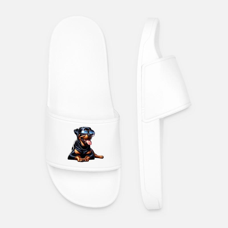 Rottweiler Hunde Design - Männer Badelatschen - Weiß