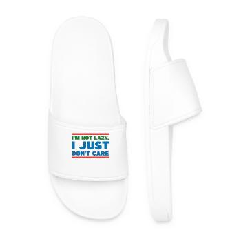 Relax doesn't matter statement I don't care - Men’s Pool Sliders - white - Front