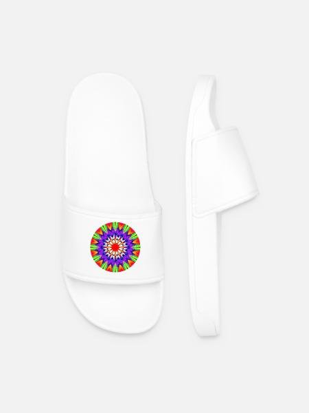 Kaleidoskop Mandala Farbrausch - Männer Badelatschen - Weiß