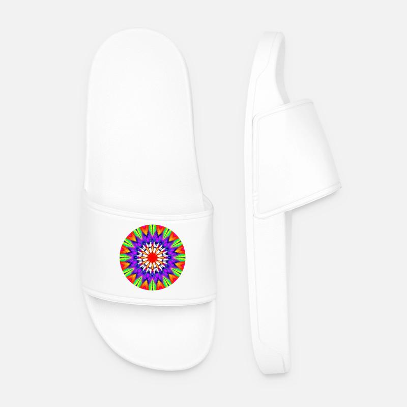 Kaleidoskop Mandala Farbrausch - Männer Badelatschen - Weiß