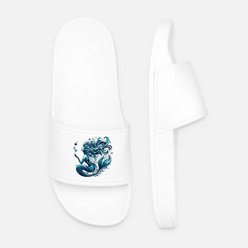 Mermaid Gift - Men’s Pool Sliders - white