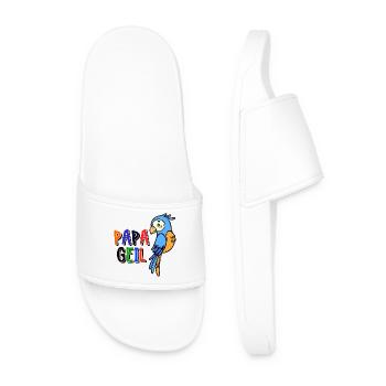 Jungle, Zoo, Saying, Zoo Animals, Africa, Parrot - Men’s Pool Sliders - white - Front
