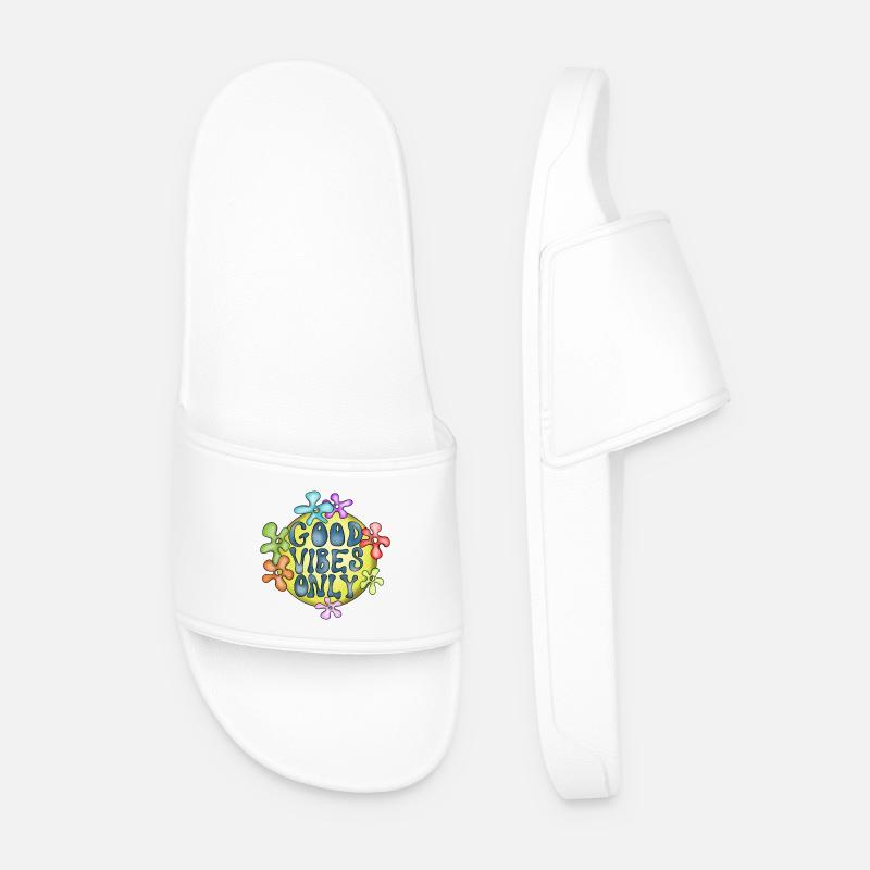 Hippie Love Peace Design - Männer Badelatschen - Weiß