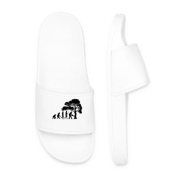 Lumberjack Tree Evolution Saw Sawdust - Men’s Pool Sliders - white - Front