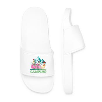 Camping Kids Chickens - Men’s Pool Sliders - white - Front