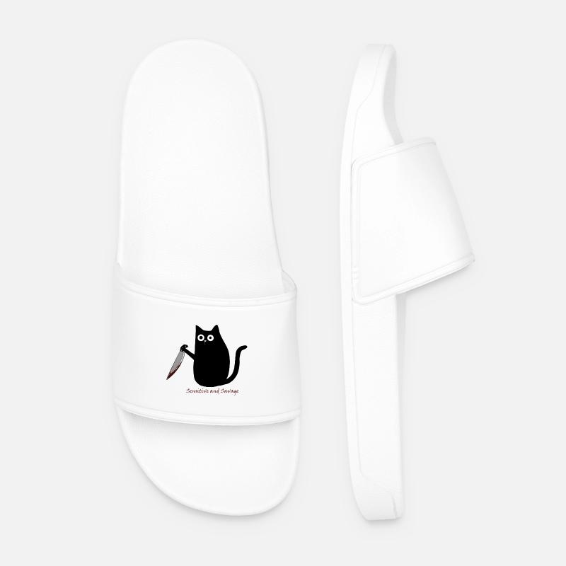 Sensitive and Savage - Men’s Pool Sliders - white