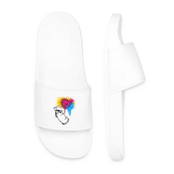 Graffiti pulvérisateur aérosol bombe aérosol dessin illustration - Claquettes Homme - blanc - Devant
