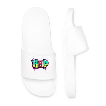 Street Art Graffiti Spray Can Art Saying - Men’s Pool Sliders - white - Front