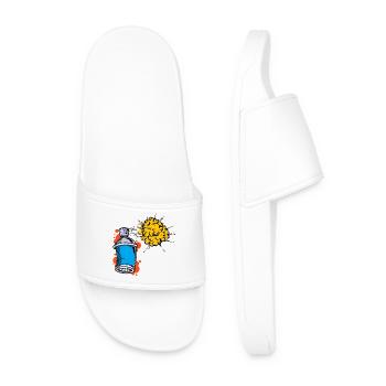 Dessin Illustration Graffiti Spray Aérosol Pulvérisateur - Claquettes Homme - blanc - Devant
