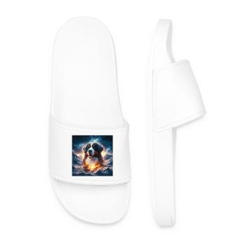 Bernese mountain dog - Men’s Pool Sliders - white - Front
