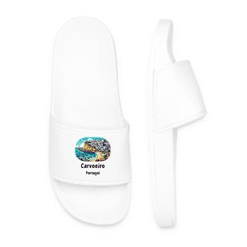 Carvoeiro City Portugal Algarve Beach - Men’s Pool Sliders - white - Front
