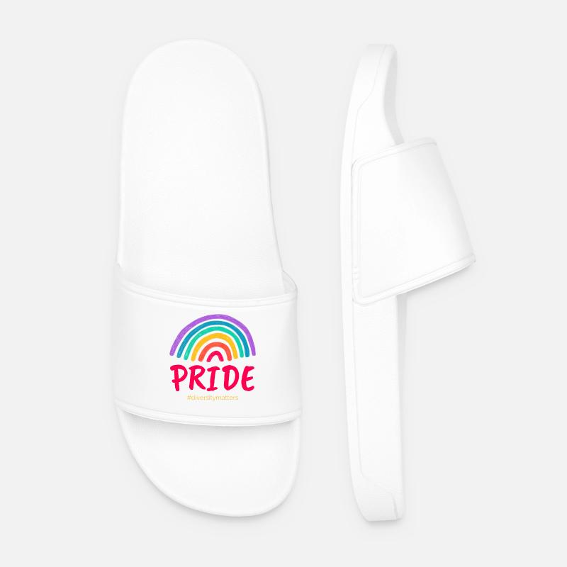 Pride pink #diversitymatters - Men’s Pool Sliders - white
