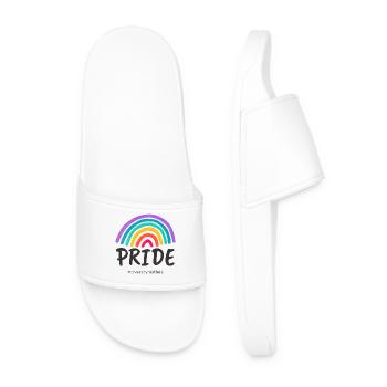 Pride black - #diversitymatters - Men’s Pool Sliders - white - Front