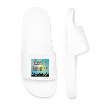 École Maternelle CHATS - Claquettes Homme - blanc - Devant