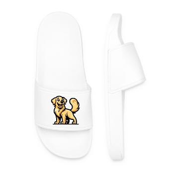 Ein Golden Retriever im Cartoon-Stil - Männer Badelatschen - Weiß - Vorne