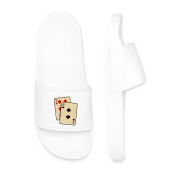 Poker Jeu de cartes Jeux de hasard Casino Poker Round - Claquettes Homme - blanc - Devant
