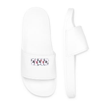 Card Game Gambling Casino Poker Gambling Poker - Men’s Pool Sliders - white - Front