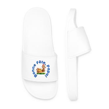 BONNE Fête des Pères PAPA POULETS - Claquettes Homme - blanc - Devant