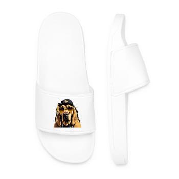 Cadeau de chien Bloodhound Gangsta Gangster - Claquettes Homme - blanc - Devant