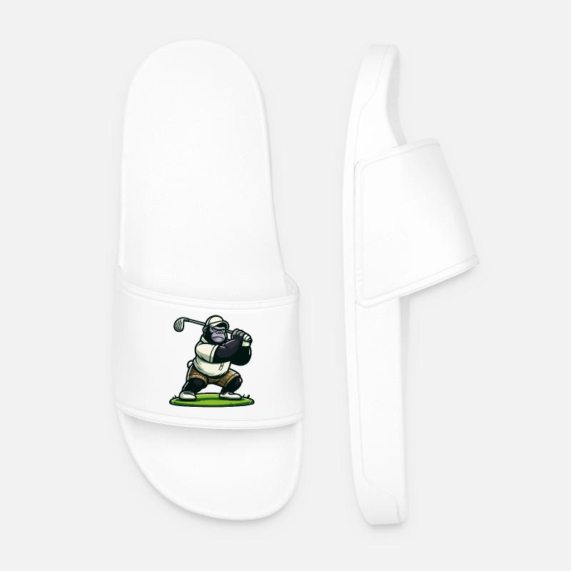 Golf Gorilla - Men’s Pool Sliders - white