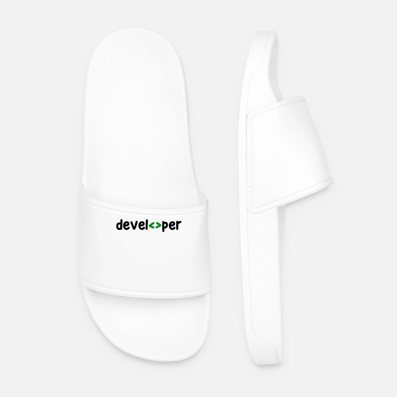Developer Spruch Coden Softwareentwickler Nerd - Männer Badelatschen - Weiß