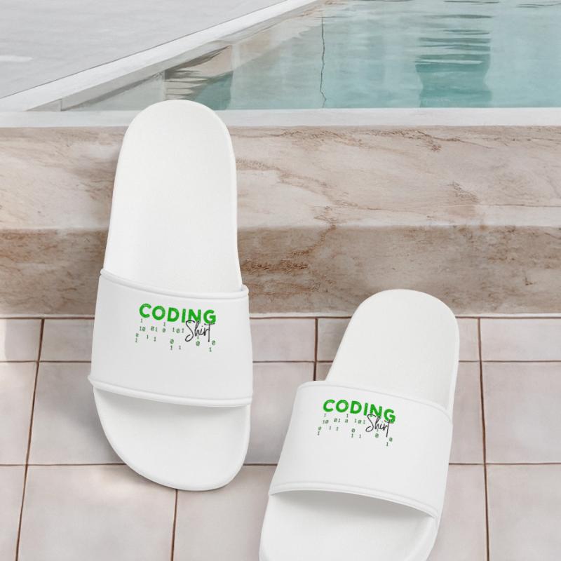 Coden Developer Programmierer Webentwickler Spruch Männer Badelatschen