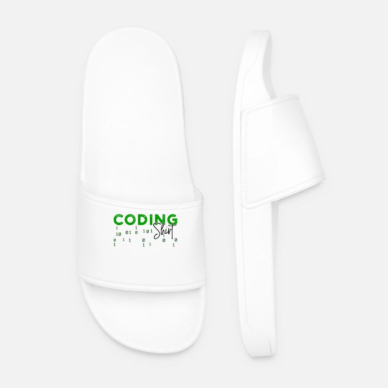 Coden Developer Programmierer Webentwickler Spruch - Männer Badelatschen - Weiß