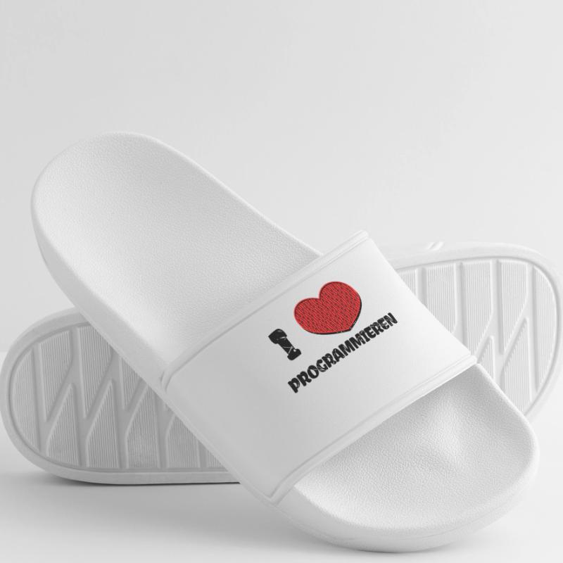 Developer Herz Webentwickler Statement Computer Männer Badelatschen