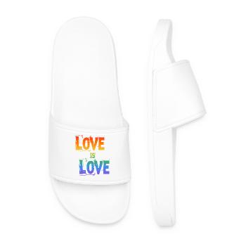 Love is Love Rainbow - Men’s Pool Sliders - white - Front