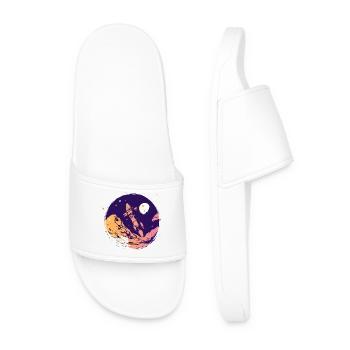 rocket space space school start Go space nerd - Men’s Pool Sliders - white - Front