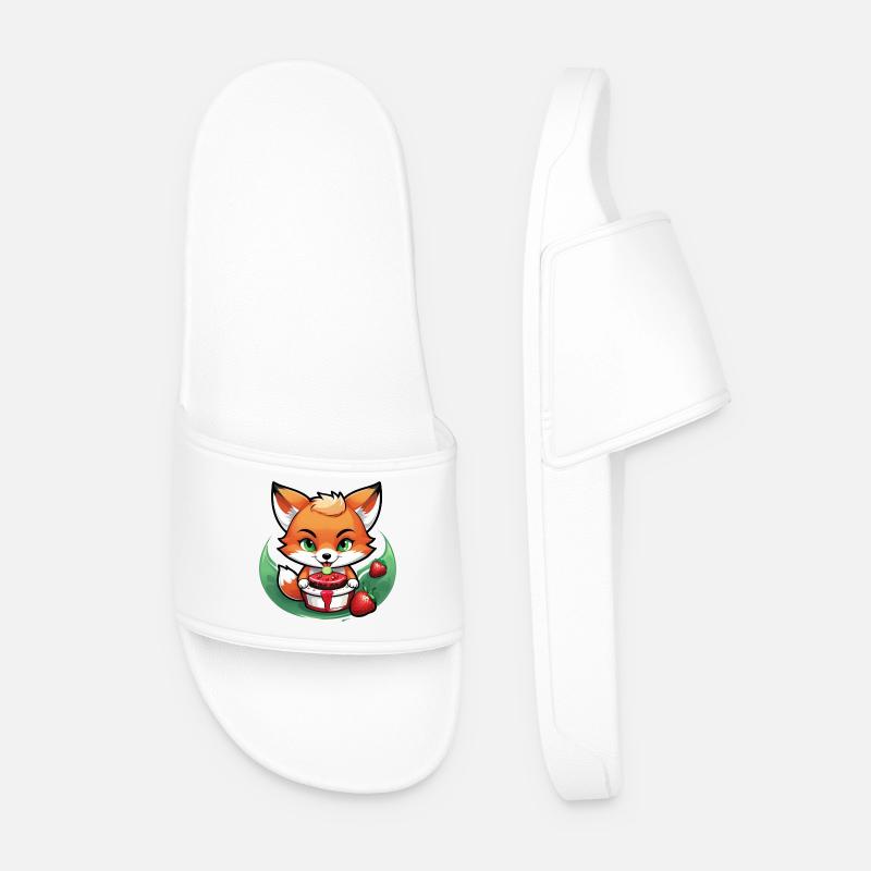 Foxy Strawberry Cake - Männer Badelatschen - Weiß
