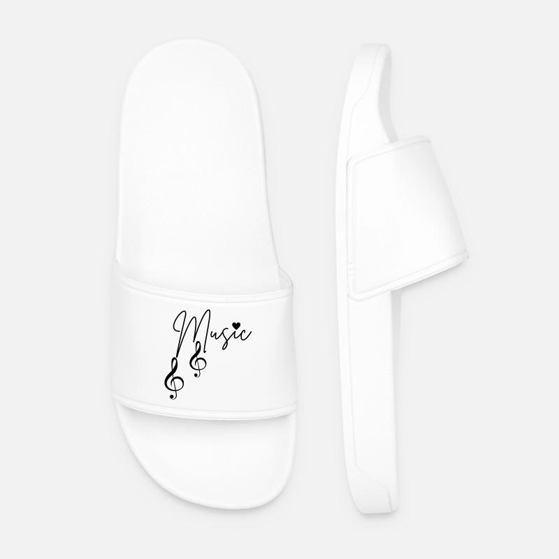 Musical Notes - Men’s Pool Sliders - white