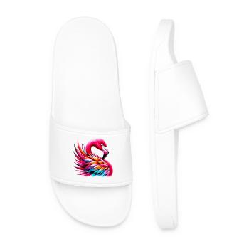 Flamingo - Männer Badelatschen - Weiß - Vorne