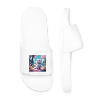 Kitten in the forest - Men’s Pool Sliders - white - Front
