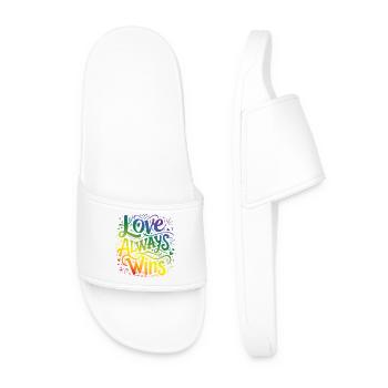 LGBTQ Pride Month - Love Always Wins - Men’s Pool Sliders - white - Front