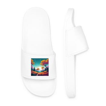 Sunset - Men’s Pool Sliders - white - Front