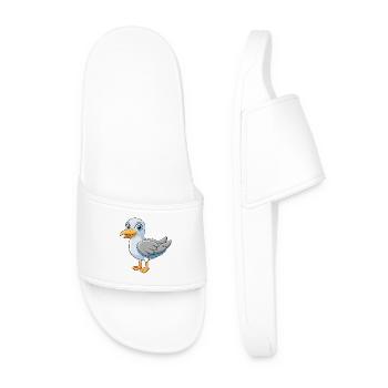Mouette Mignon Mascotte Personnage De Dessin Animé Kawaii - Claquettes Homme - blanc - Devant