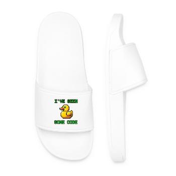 Pixel Duck I’ve Seen Some Code - Men’s Pool Sliders - white - Front