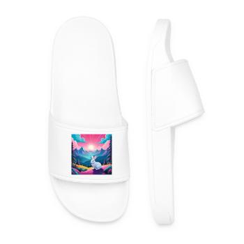 Rabbit on the mountain - Men’s Pool Sliders - white - Front