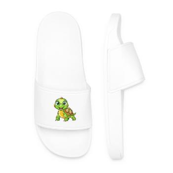 tortue mignon personnage de dessin animé Kawaii Clipart - Claquettes Homme - blanc - Devant