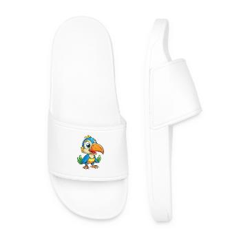 Toucan Cute Cartoon Character Kawaii Clipart - Men’s Pool Sliders - white - Front